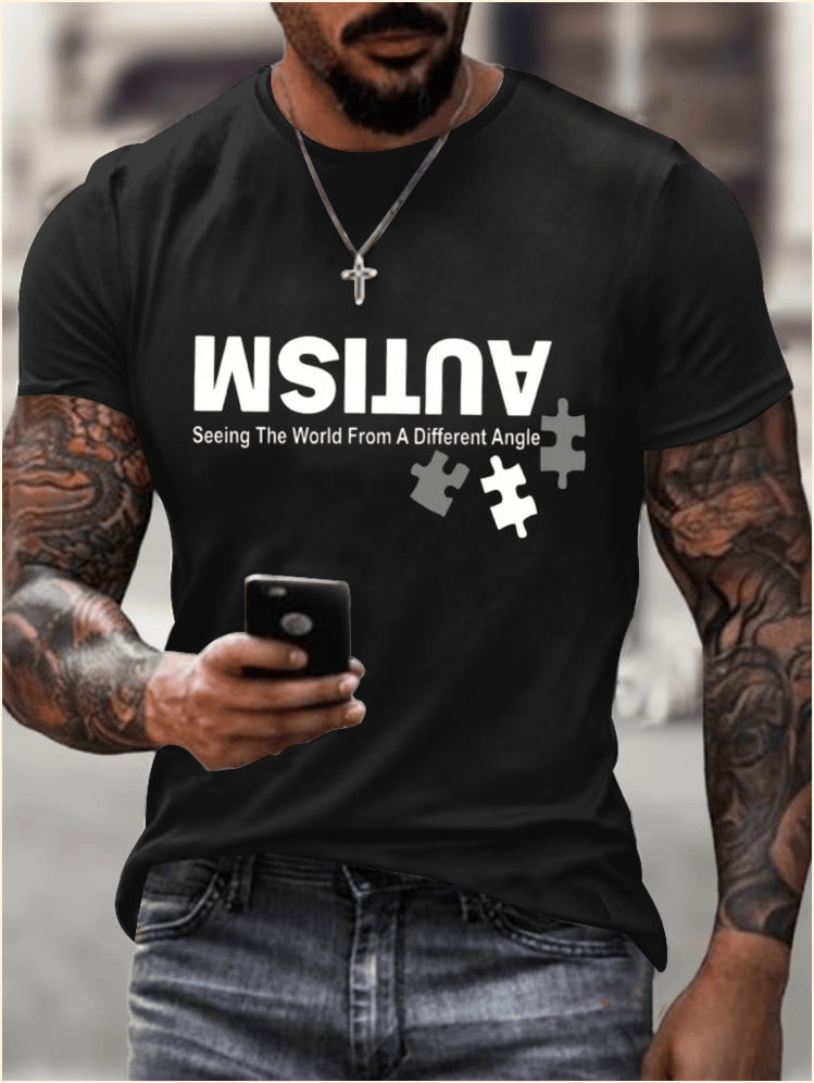 Autism Awareness Upside Down Shirt Autism T-Shirt Father's Day Gifts Father's Day Gifts For Him