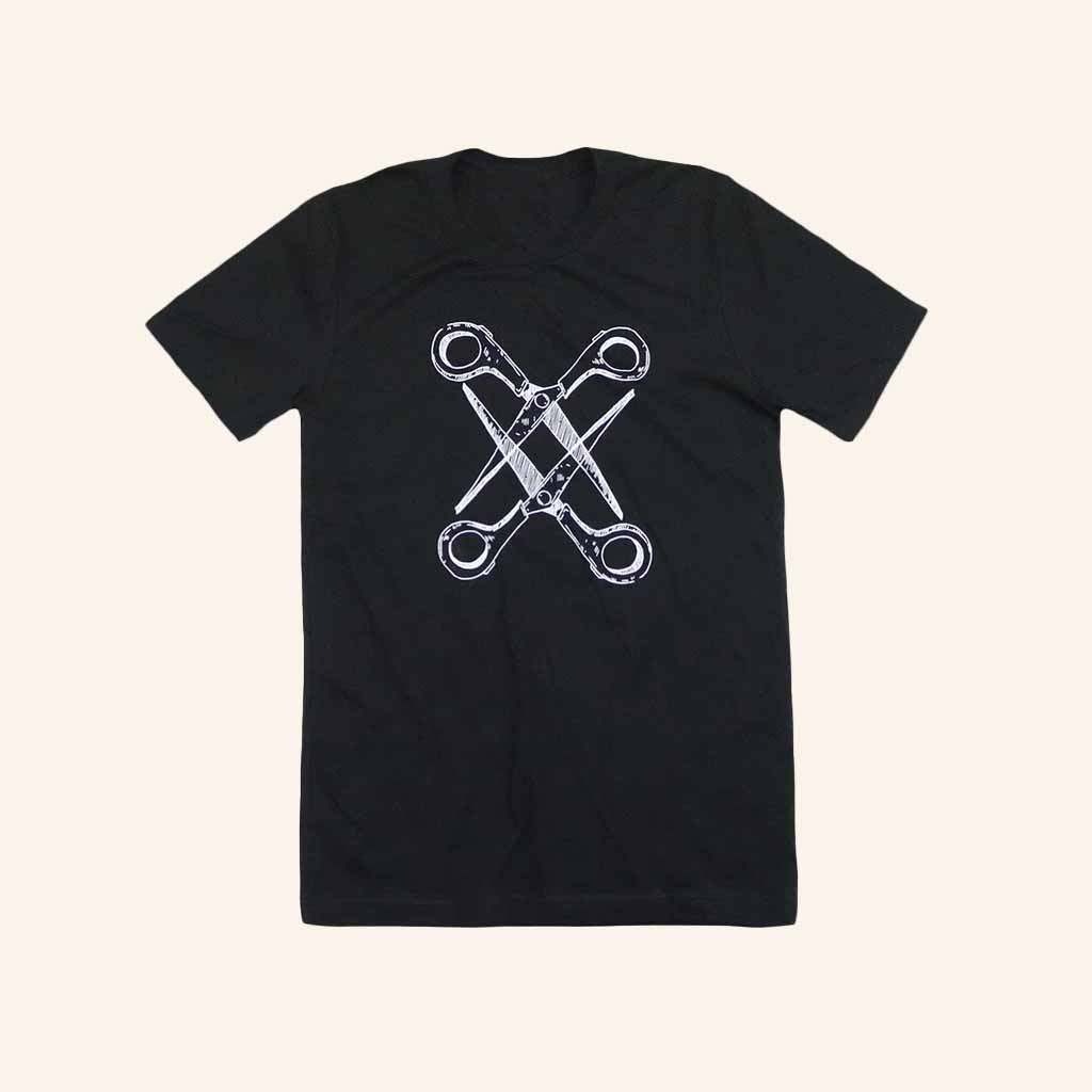 Autostraddle Merch Basic Scissoring Black T-Shirt Birthday Presents For Boyfriend