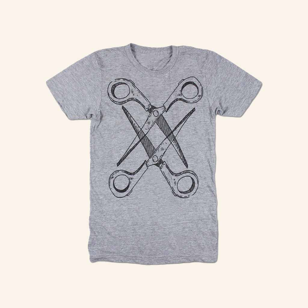 Autostraddle Merch Basic Scissoring Grey T-Shirt Birthday Presents For Him