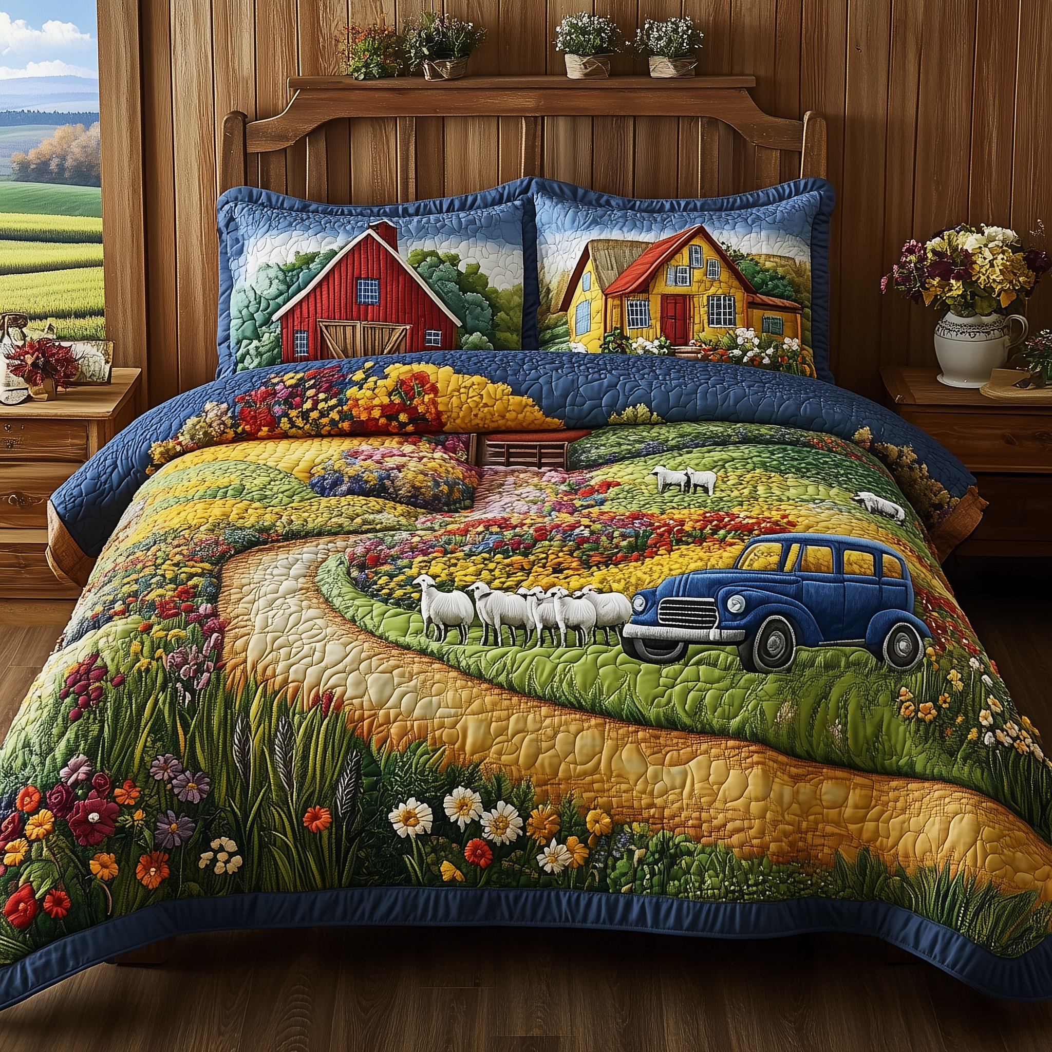 Autumn Harvest Bliss Quilted Bedding Set Duvet Cover Bedspread Set Item Stepdad Gifts For Father's Day