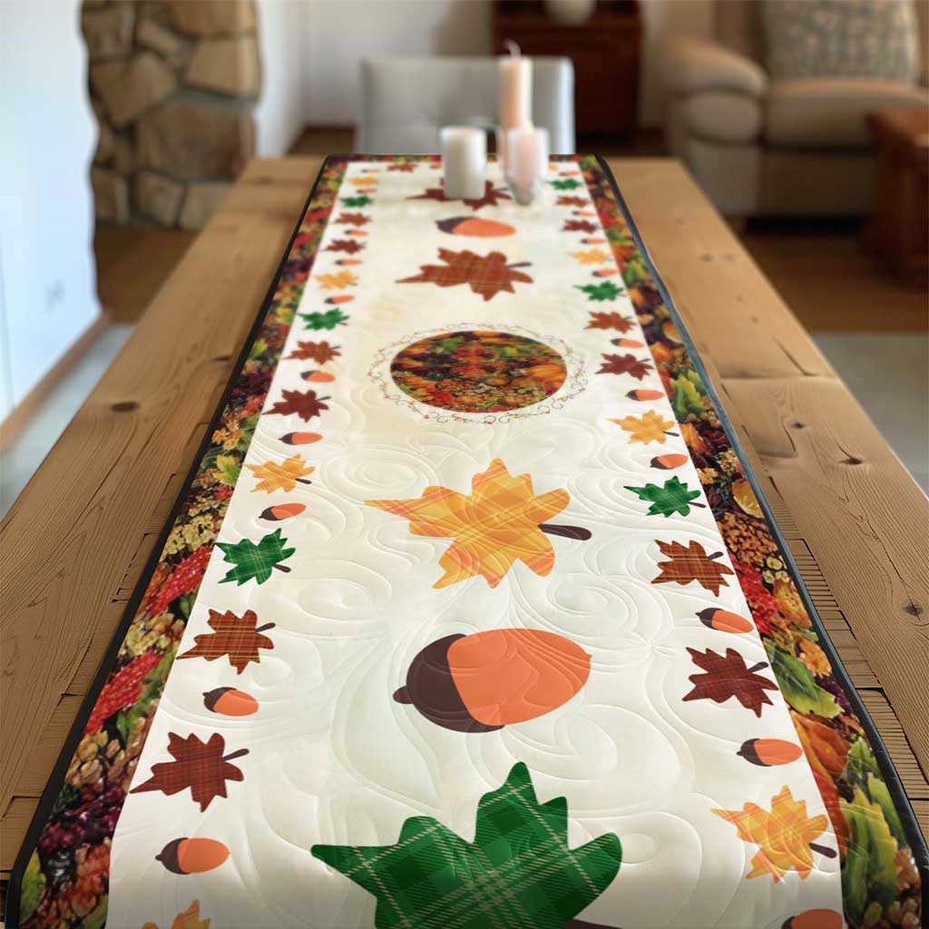 Autumn Quilted Table Runner Fall Dining Table Runner Home Decorations Themed Gifts