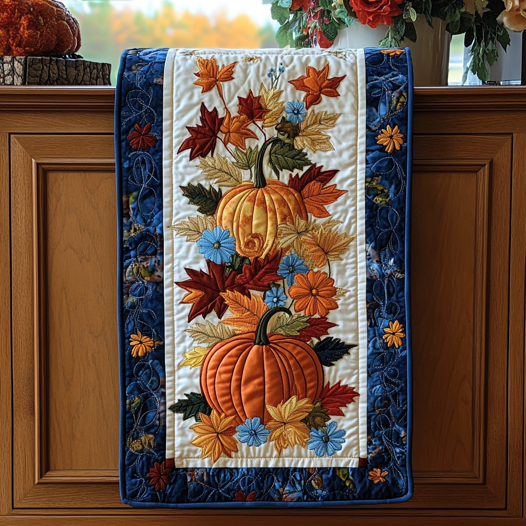 Autumn Vibes Quilted Table Runner Autumn Fall Table Runner Kitchen Indoor Home Decoration