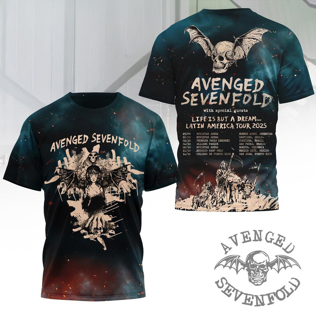 Avenged Sevenfold Life Is But A Dream Tour 2025 Shirt Fan Merch Gifts For Dad