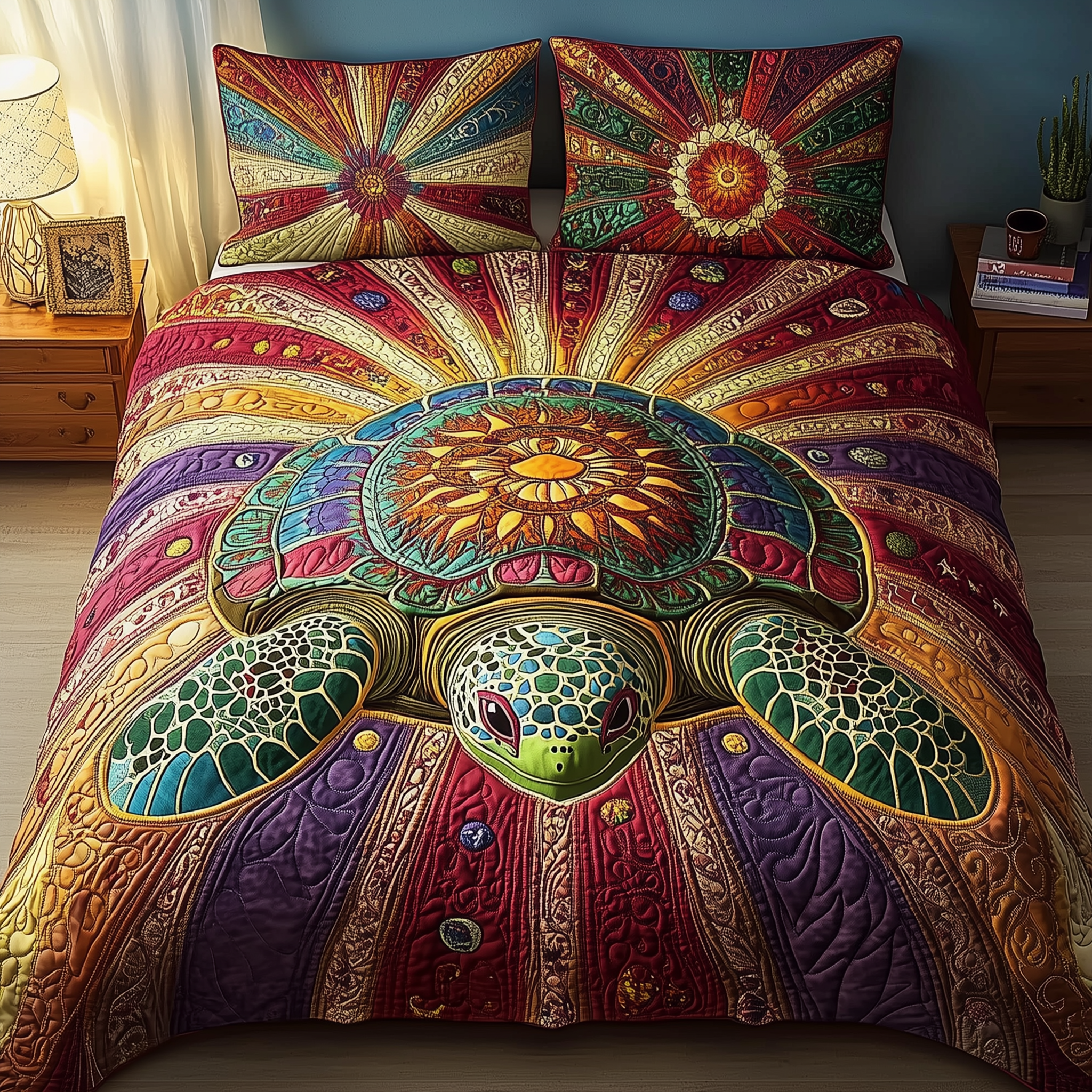 Awakening Of The Sea Turtle Quilted Bedding Set Duvet Cover Bedspread Set Item Turtle Themed Gifts For Adults