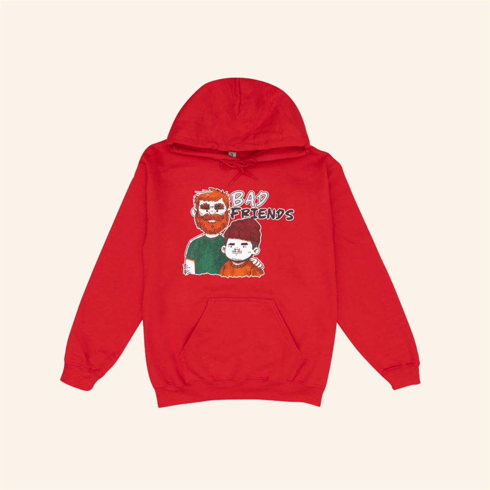 Bad Friends Red Hoodie Bad Friends Merch Birthday Gifts For Friends Christmas Presents