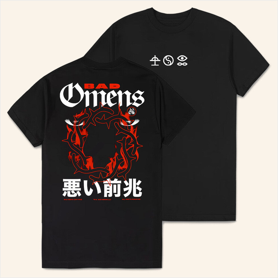 Bad Omens Like A Villain Black T-Shirt Bad Omens Merch Present For Dad BFF Birthday Gifts