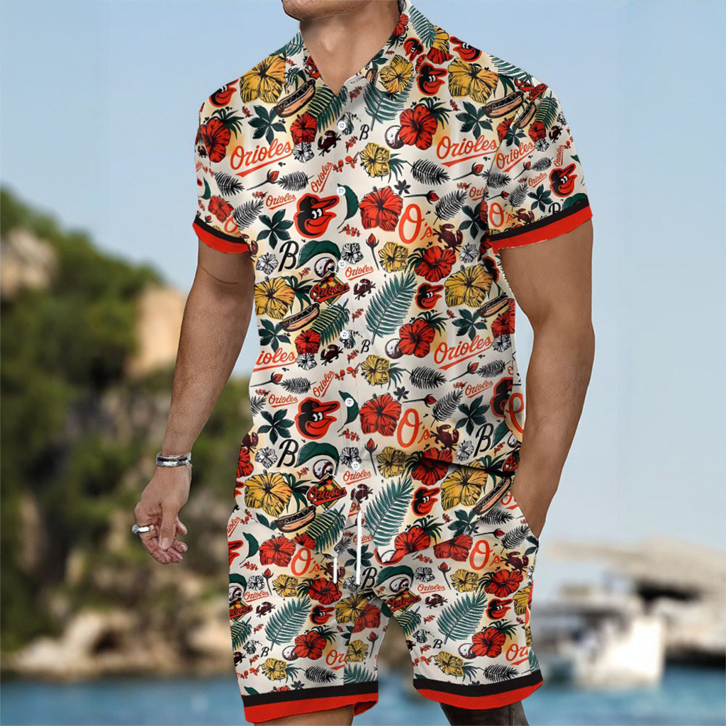 Baltimore Orioles Hawaiian Shirt And Short Sets Baltimore Orioles Merch Gifts For Baseball Fan