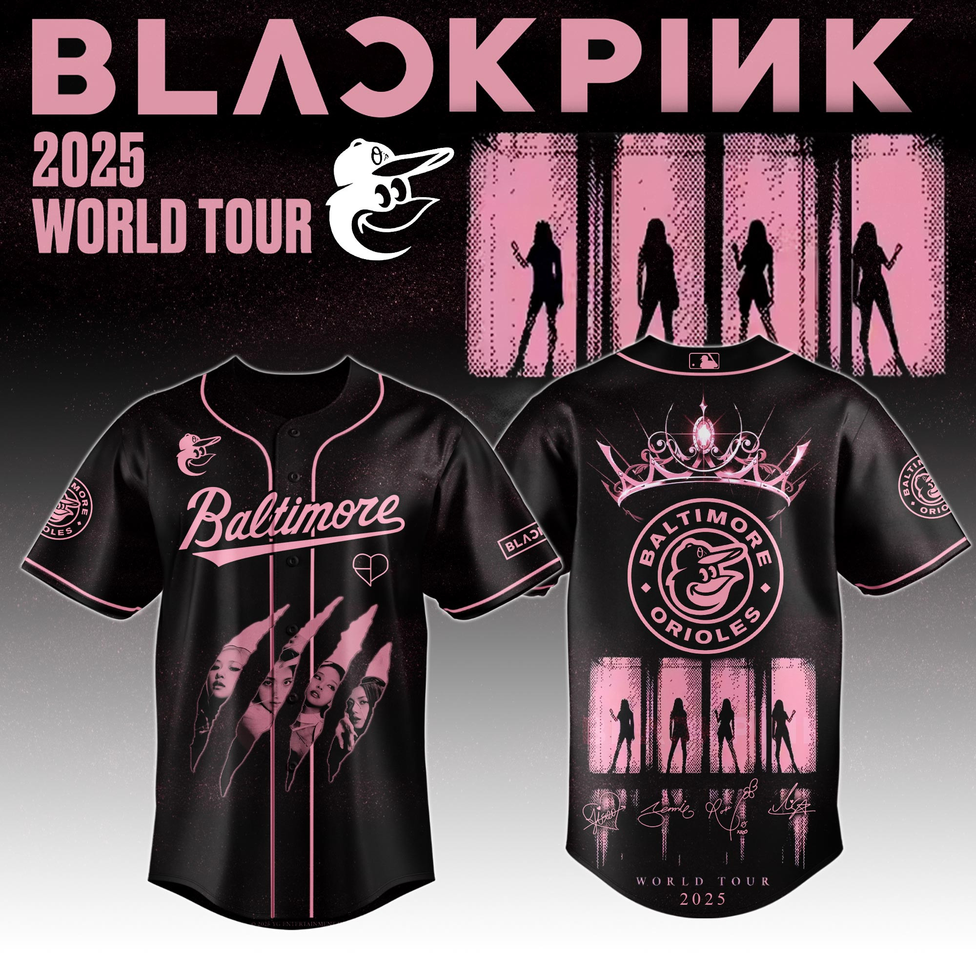Baltimore Orioles Mlb X Black Pink World Tour Baseball Jersey For Fans Baltimore Orioles Merch