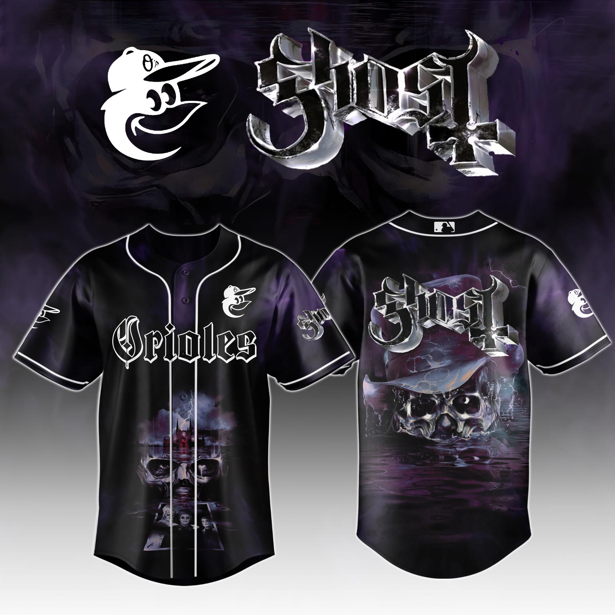 Baltimore Orioles Mlb X Ghost Skeletour World Tour Baseball Jersey For Fans