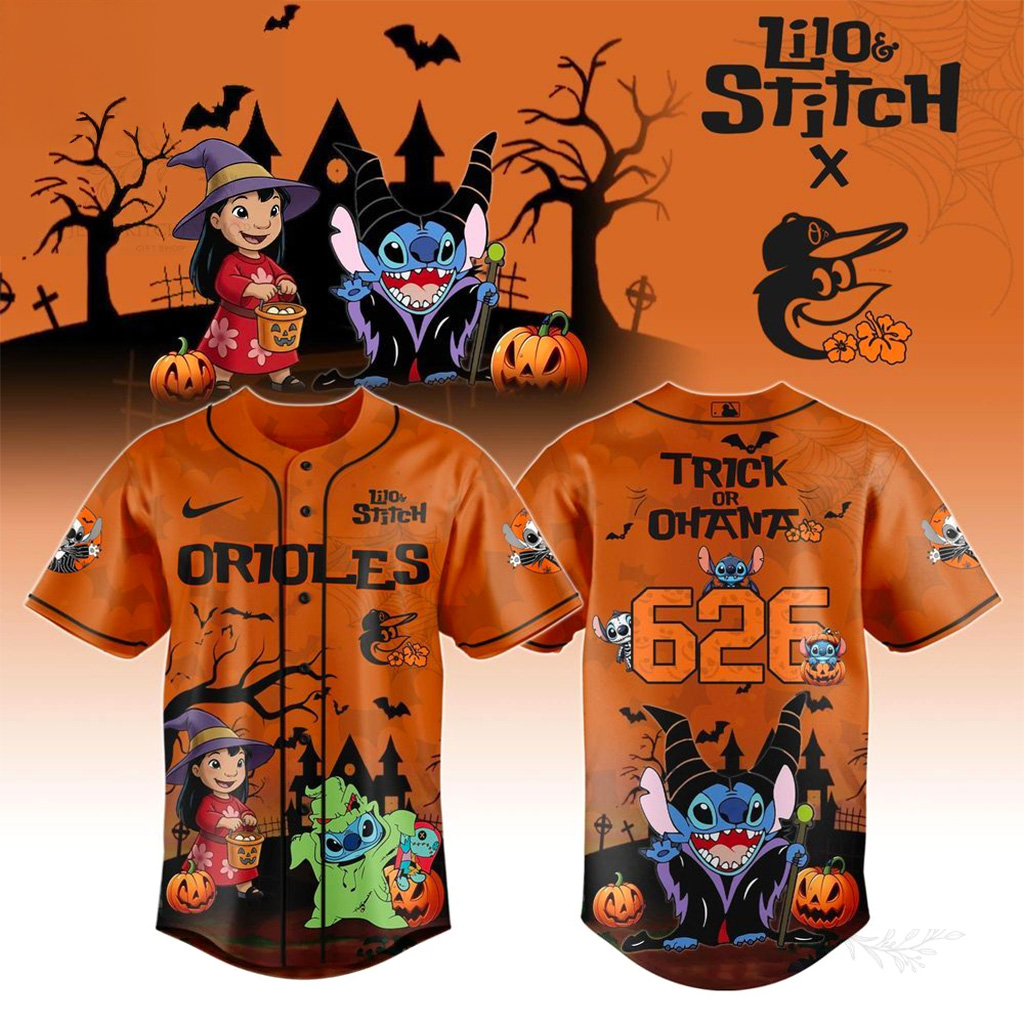 Baltimore Orioles X 626 Lilo Stitch Trick Or Treat Jersey Orioles Merch Halloween Gifts