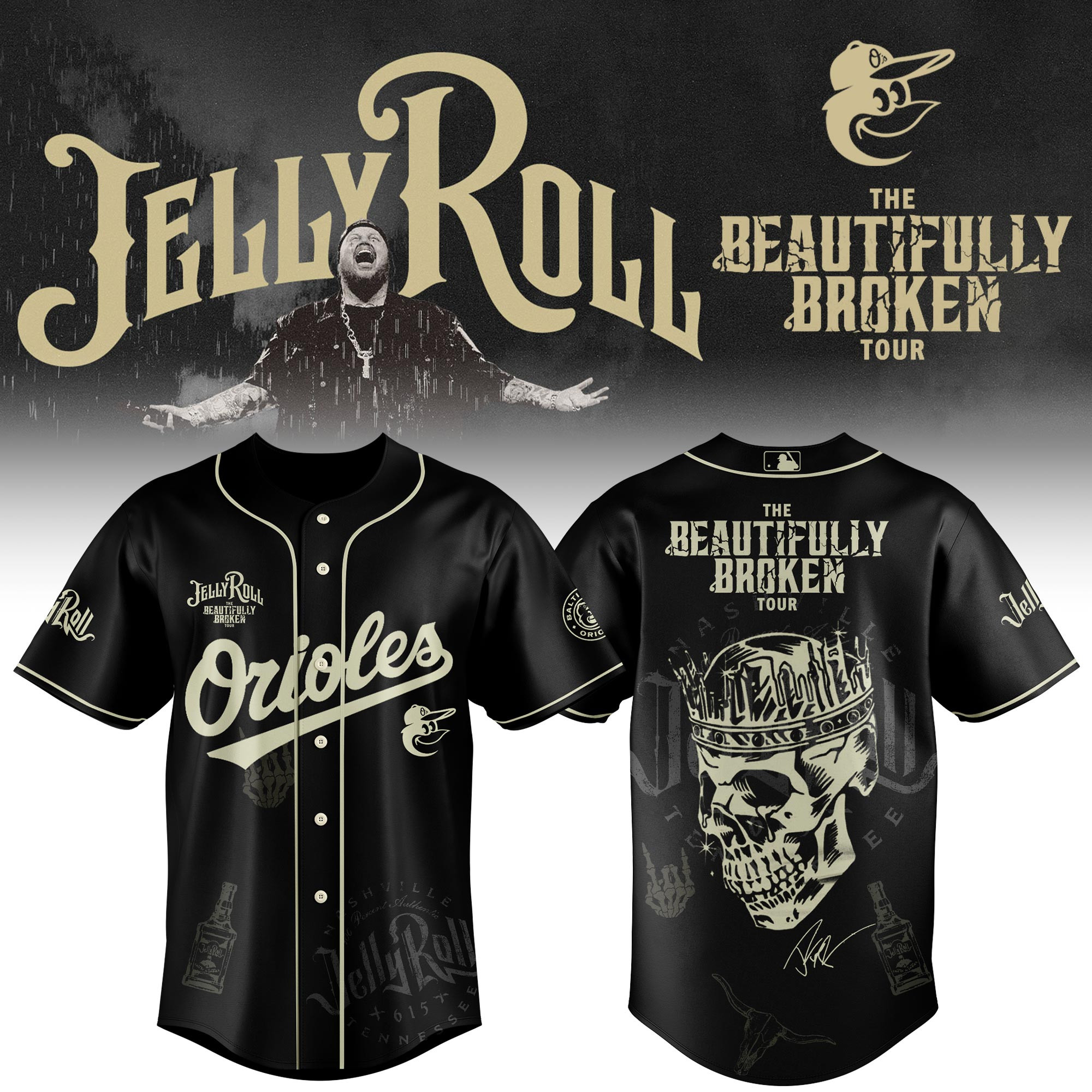 Baltimore Orioles X Jelly Roll Baseball Jersey 2025 Gift For Jelly Roll Fans