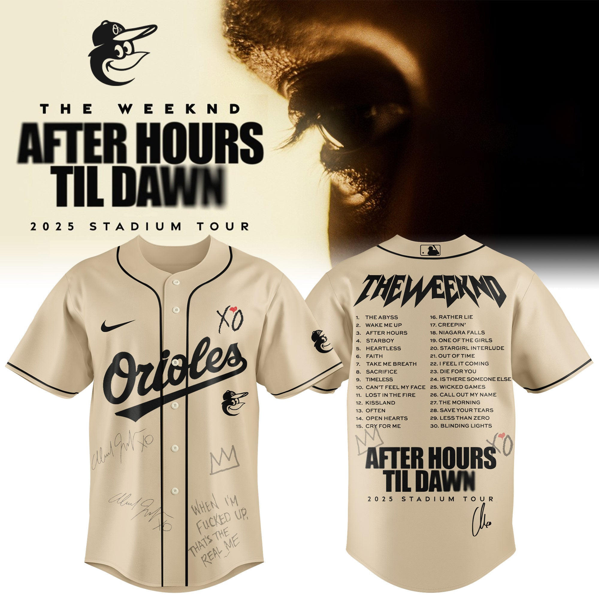 Baltimore Orioles x The Weeknd After Hours Til Dawn Jersey