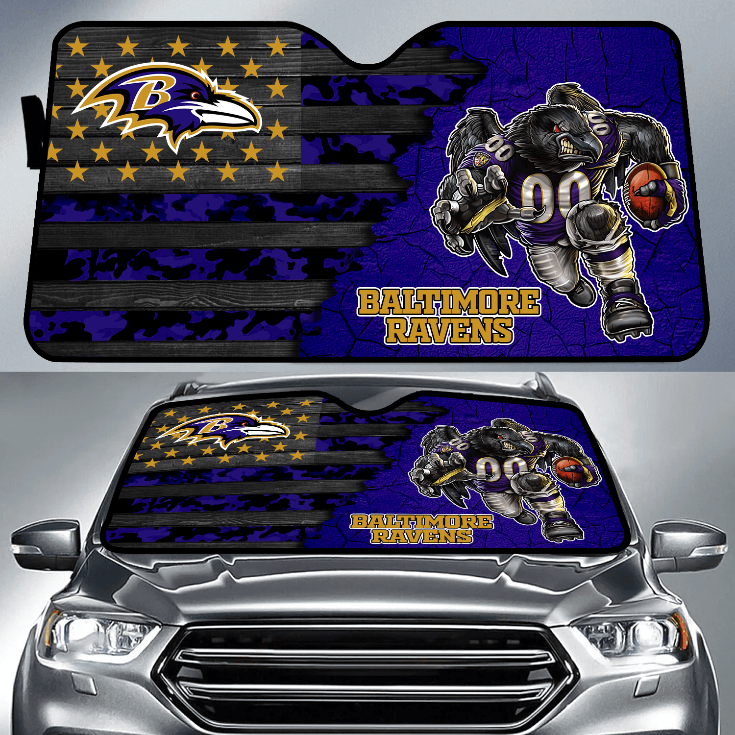 Baltimore Ravens X NFL Auto Sun Shade Presents For Football Fans