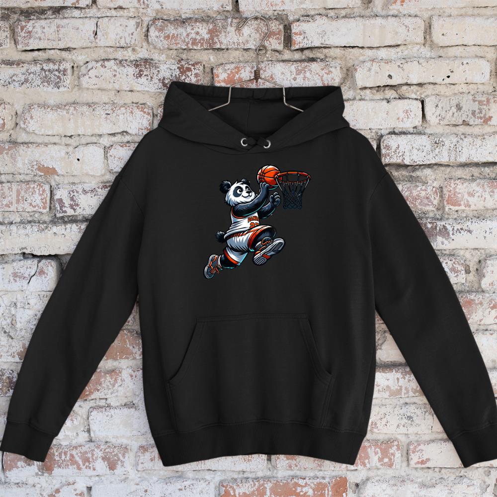 Basketball Panda Slam Dunk Funny Kids Adults Sports Hoodie