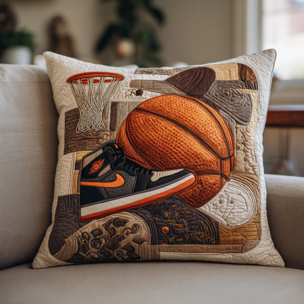 Basketball Pillow Case Quilted NBA Cushion Cover Sports Fan Gift Merch