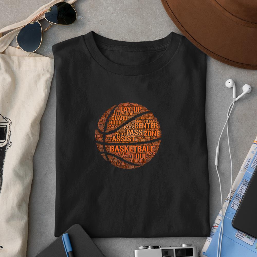 Basketball terms word cloud  motivational T-shirt. Long Sleeve T-Shirt