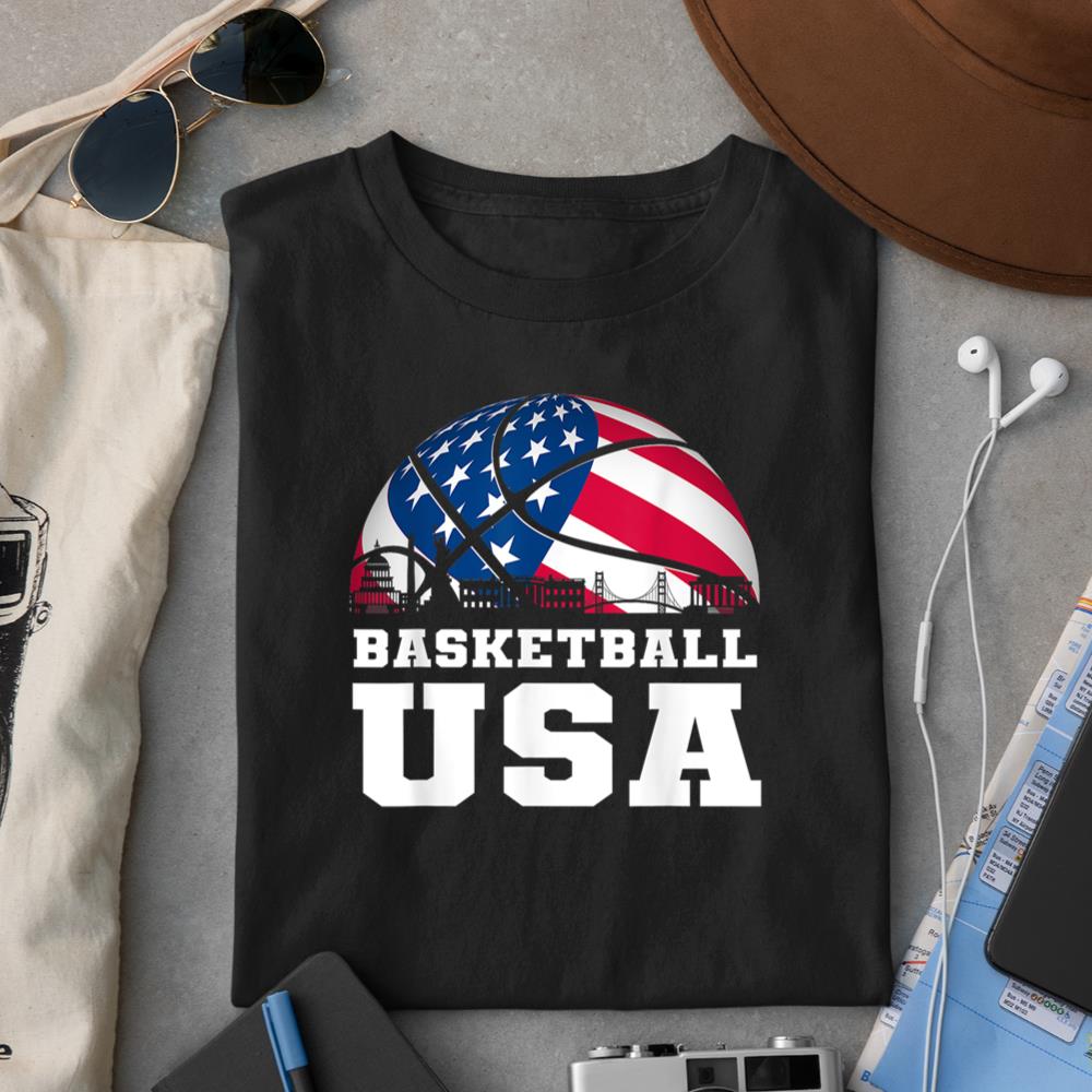 Basketball USA Support the Team Tshirt USA Flag Dream T-Shirt