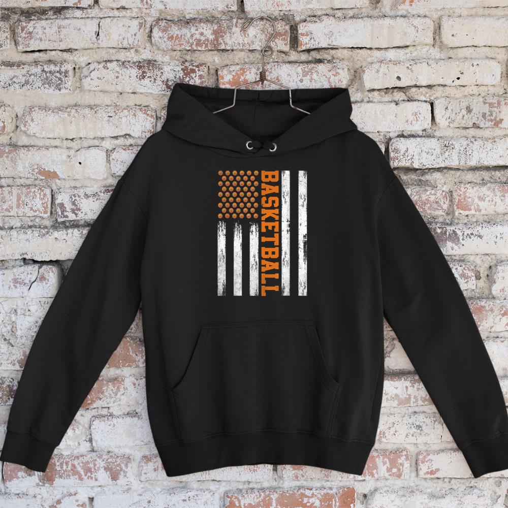 Basketball USA US Flag For Men Women Kids Basketball Vintage Hoodie