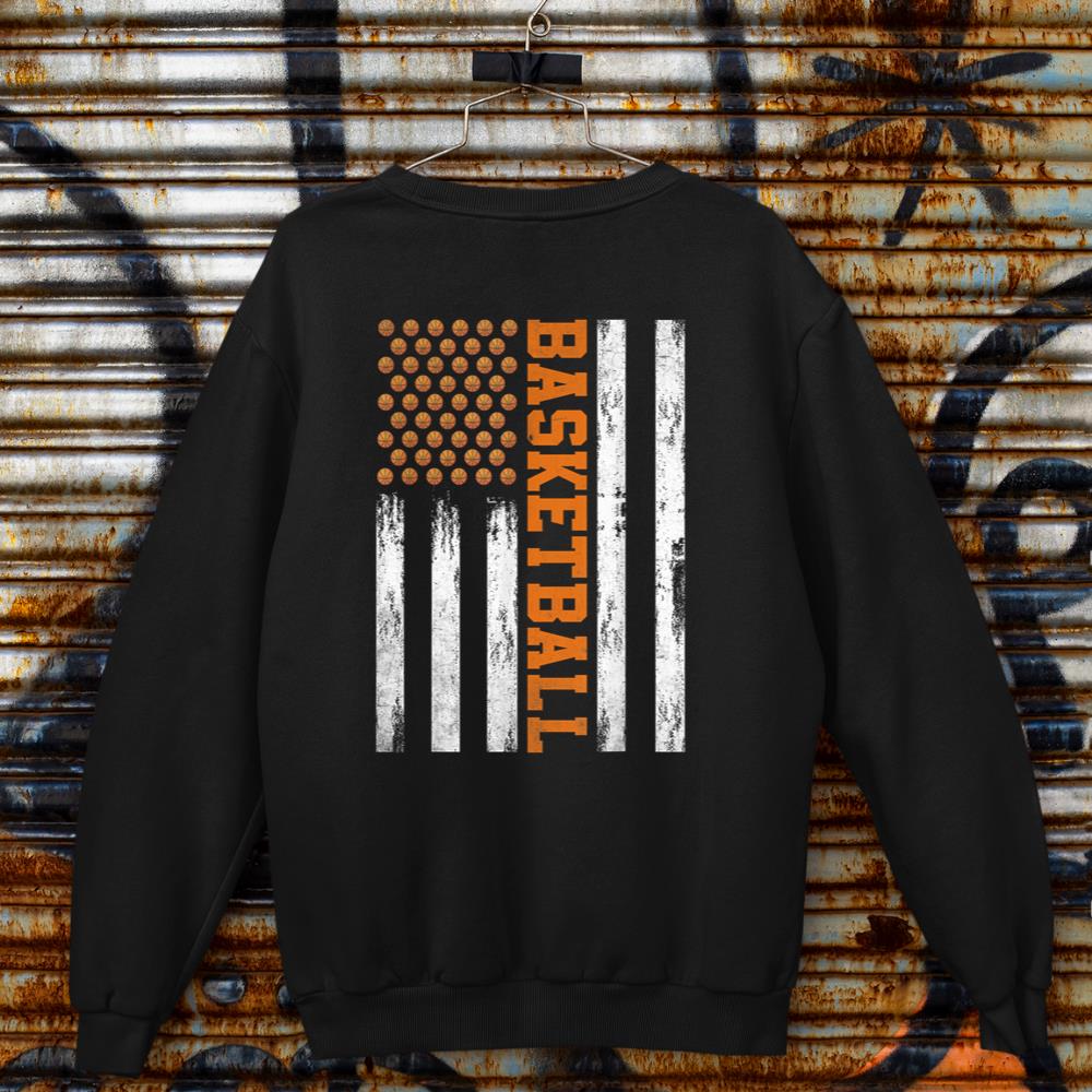 Basketball USA US Flag For Men Women Kids Basketball Vintage Sweatshirt