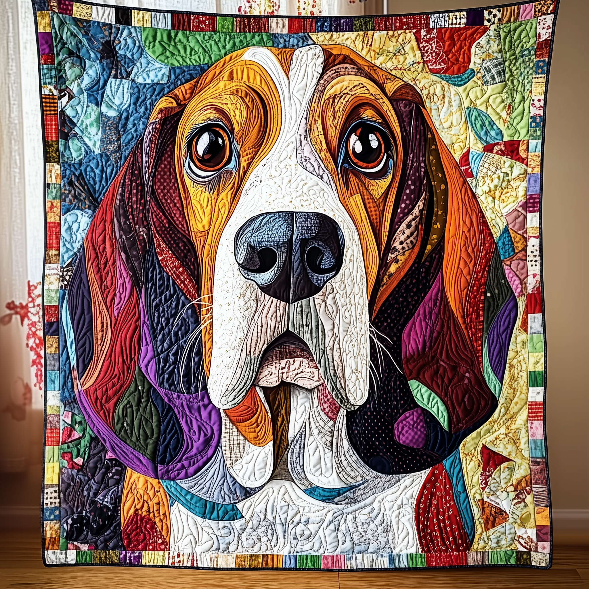 Basset Hound Quilted Blanket Perfect Gift For Dog Lovers