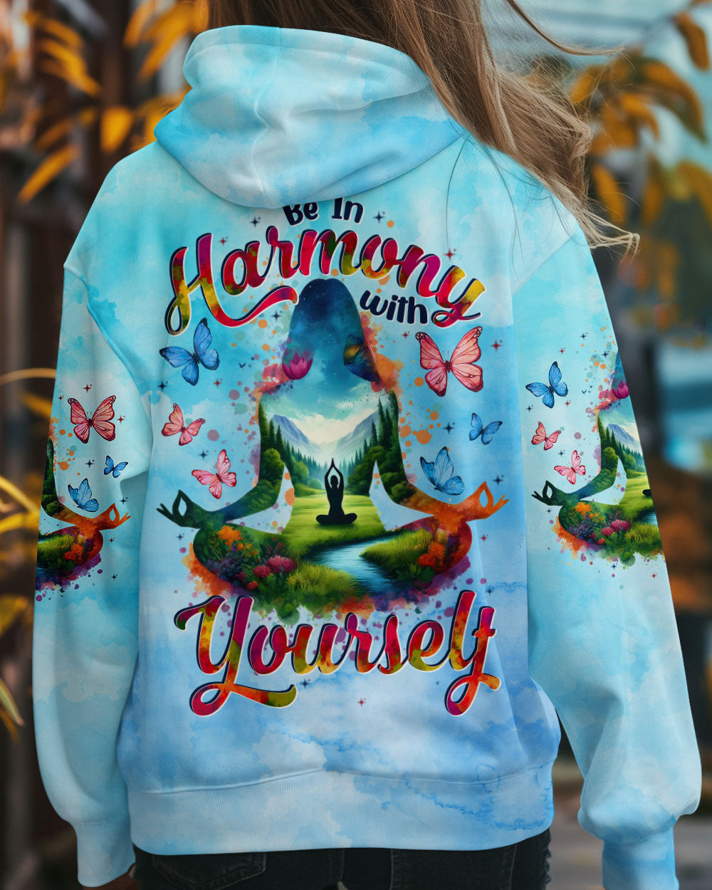 Be In Harmony With Yourself Yoga Lady Tie Dye Hoodie Best Gifts For Girls