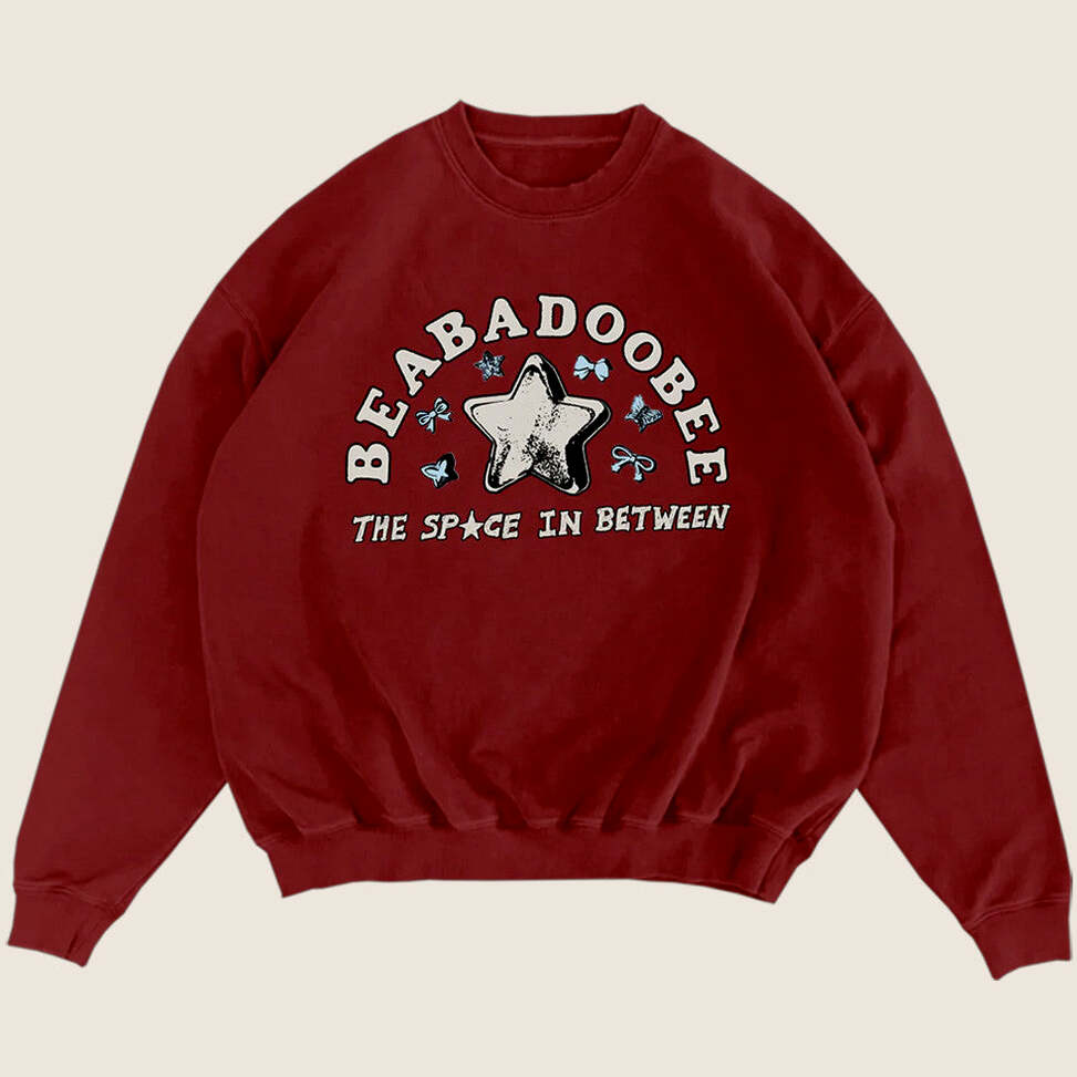 Beabadoobee Official Merch Red Star Crewneck Sweatshirt Gifts For Her Birthday Gifts For Fans