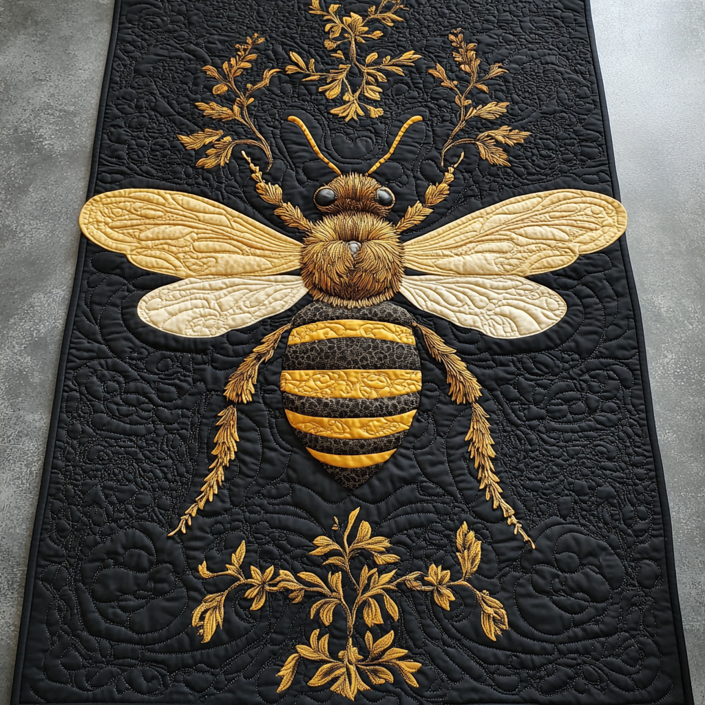 Bee Lovers Quilted Table Runner Home Decorations Best Christmas Gift For Beekeeps