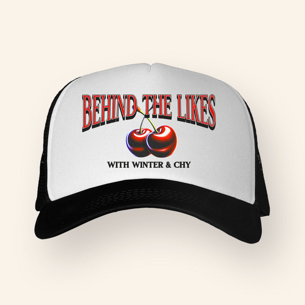 Behind The Likes Podcast Merch Btl Cherry Tour Trucker Hat Fans Gifts