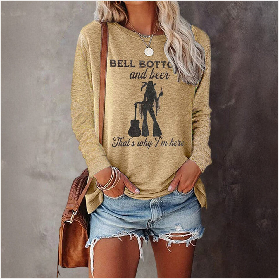 Bell Bottoms And Beer That' Lainey Wilson Merch S Why Im Here Long Sleeve T-Shirt Fan Gifts