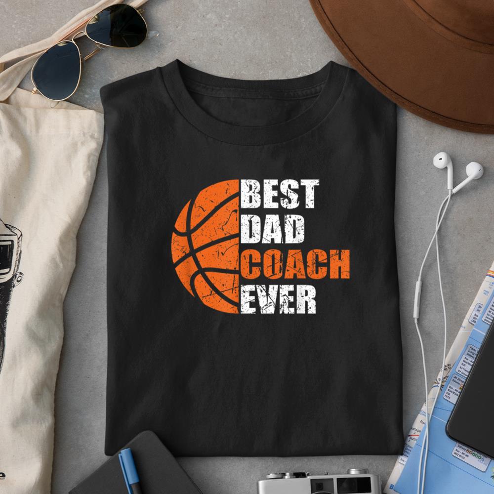 Best Basketball Dad Coach Ever Fathers Day Retro Bball Coach T-Shirt