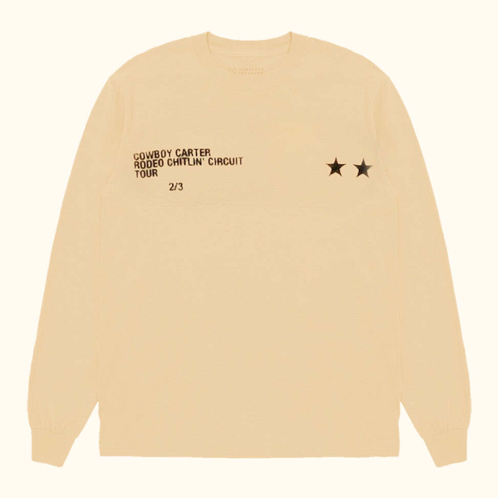 Beyonce Tour Merch Beyonce Shirt Cowboy Carter Signature Beige Tour Long Sleeve Beyonce Merch