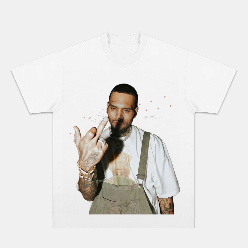 Big Face Chris Brown White T-Shirt Chris Brown Merch Cool Gifts For Music Lovers