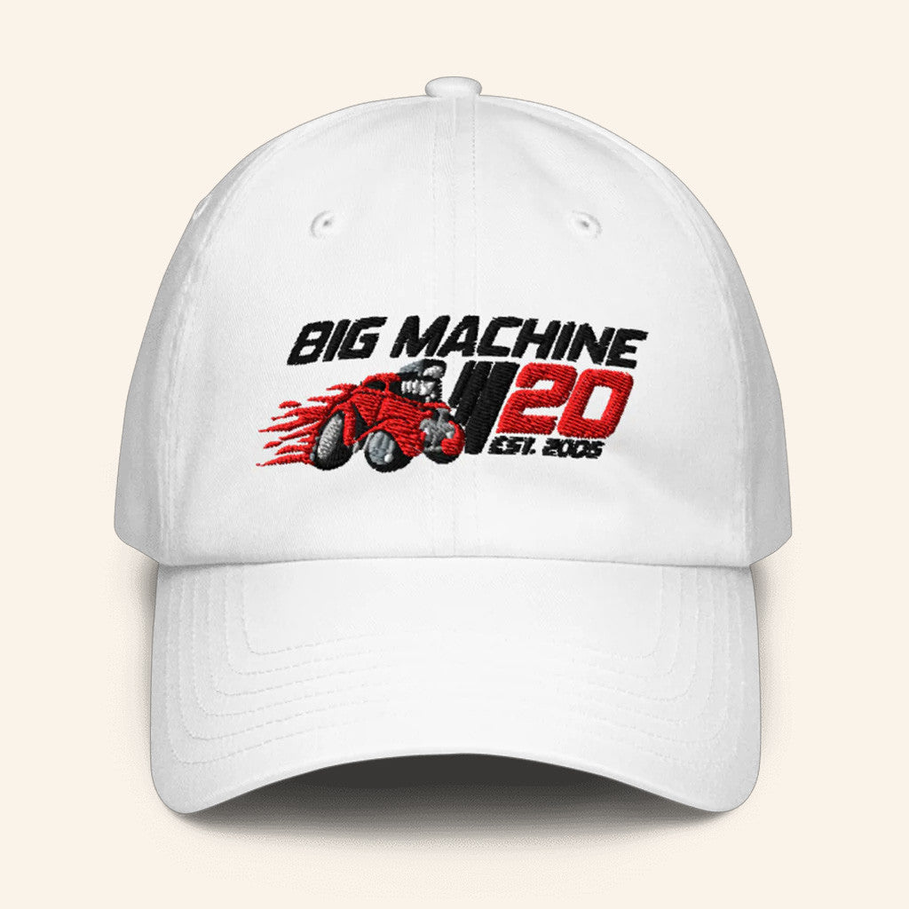 Big Machine Label Group Merch Bmlg 20Th Anniversary White Hat Embroidered Dad Gifts