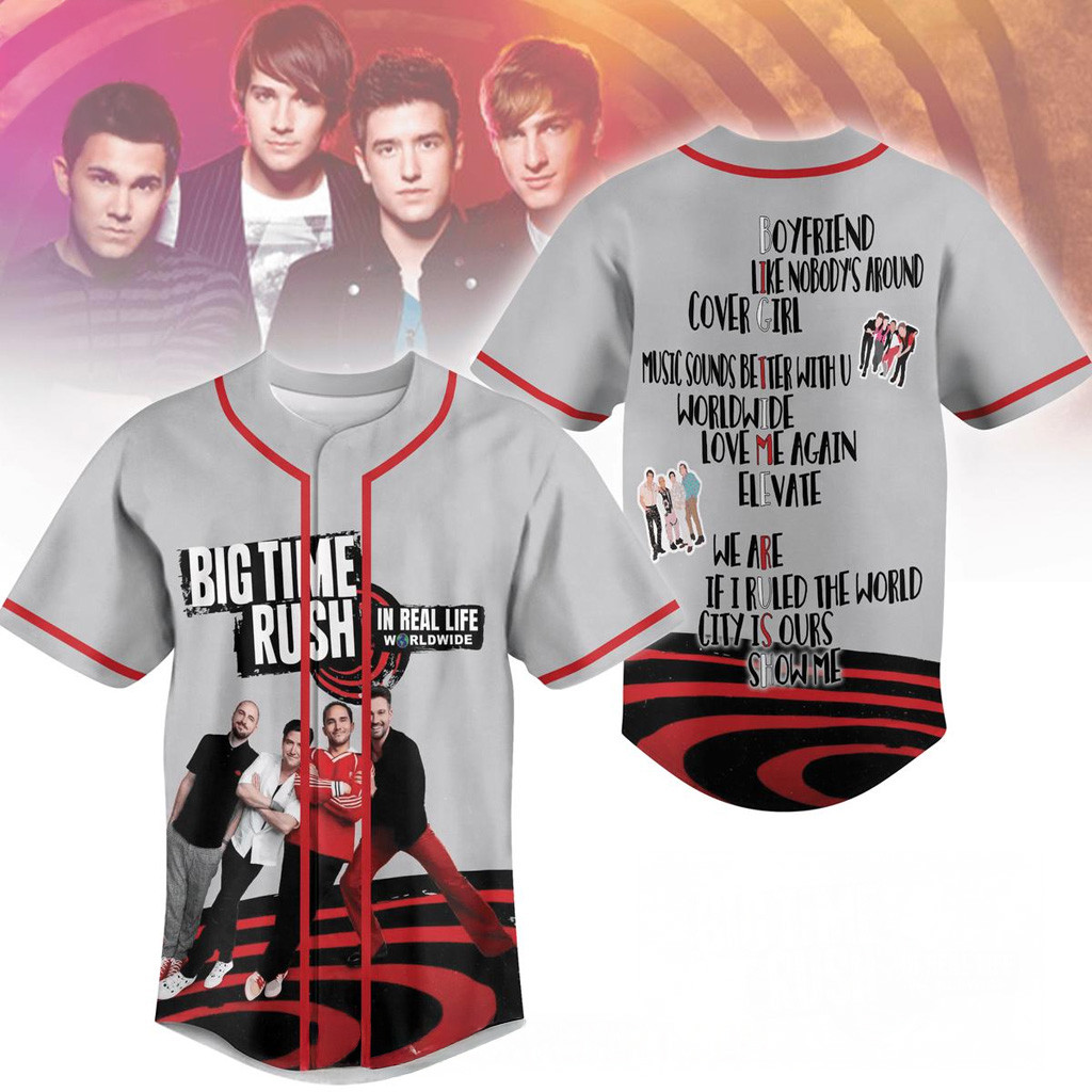 Big Time Rush In Real Life Worldwide Baseball Jersey Fan Merch Present For Husband
