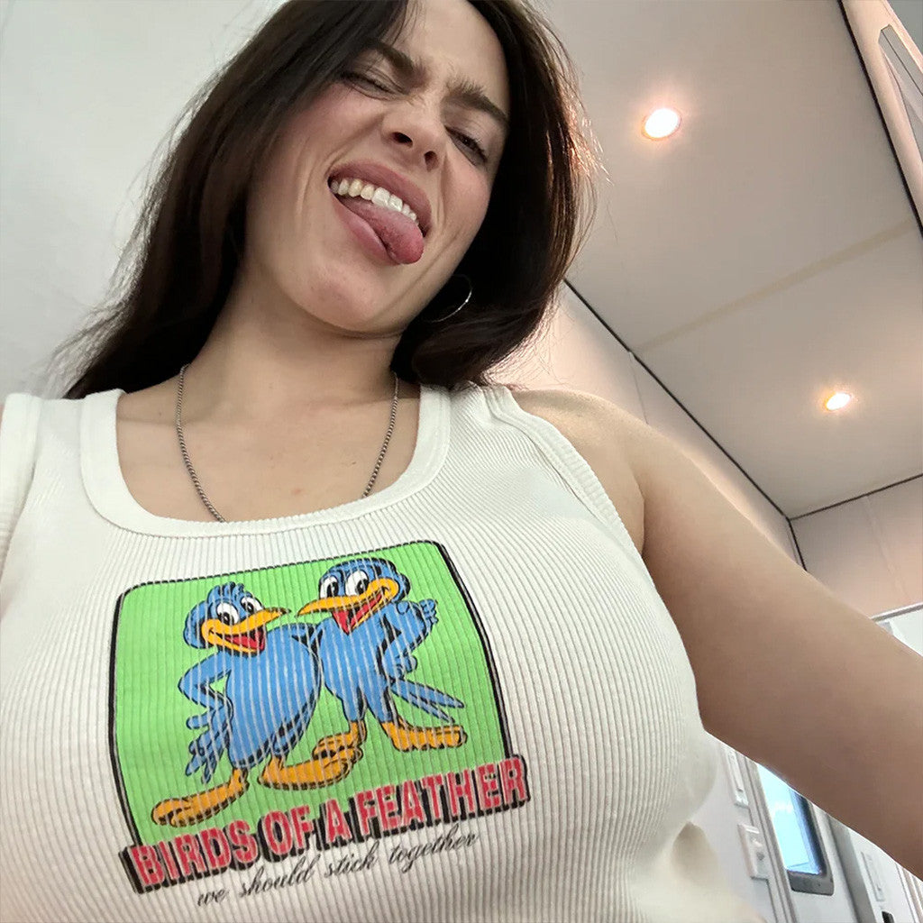 Billie Eilish Merch Hit Me Hard And Soft Tour 2025 Birds Of A Feather White Tank Wife Gifts