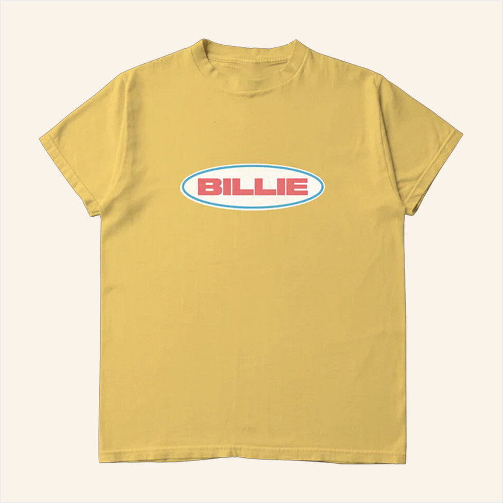 Billie x Lost Love Yellow Logo T-Shirt Billie Eilish Merch Birthday Gifts For Friends