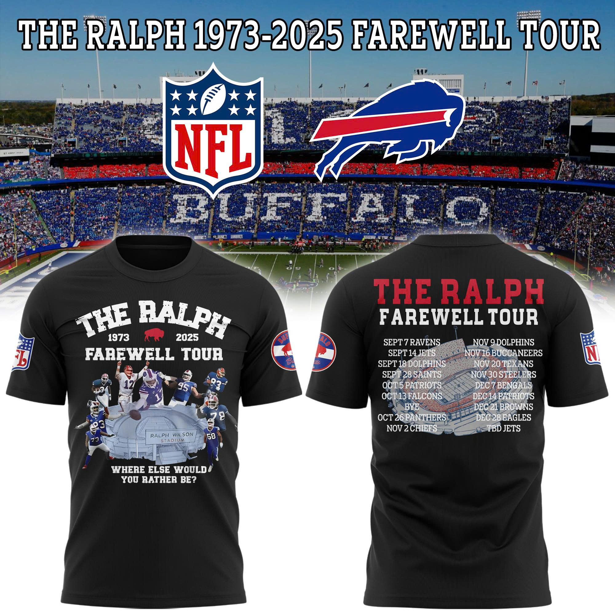 Bills The Ralph 1973 2025 Farewell Tour T-Shirt Presents For Football Fans