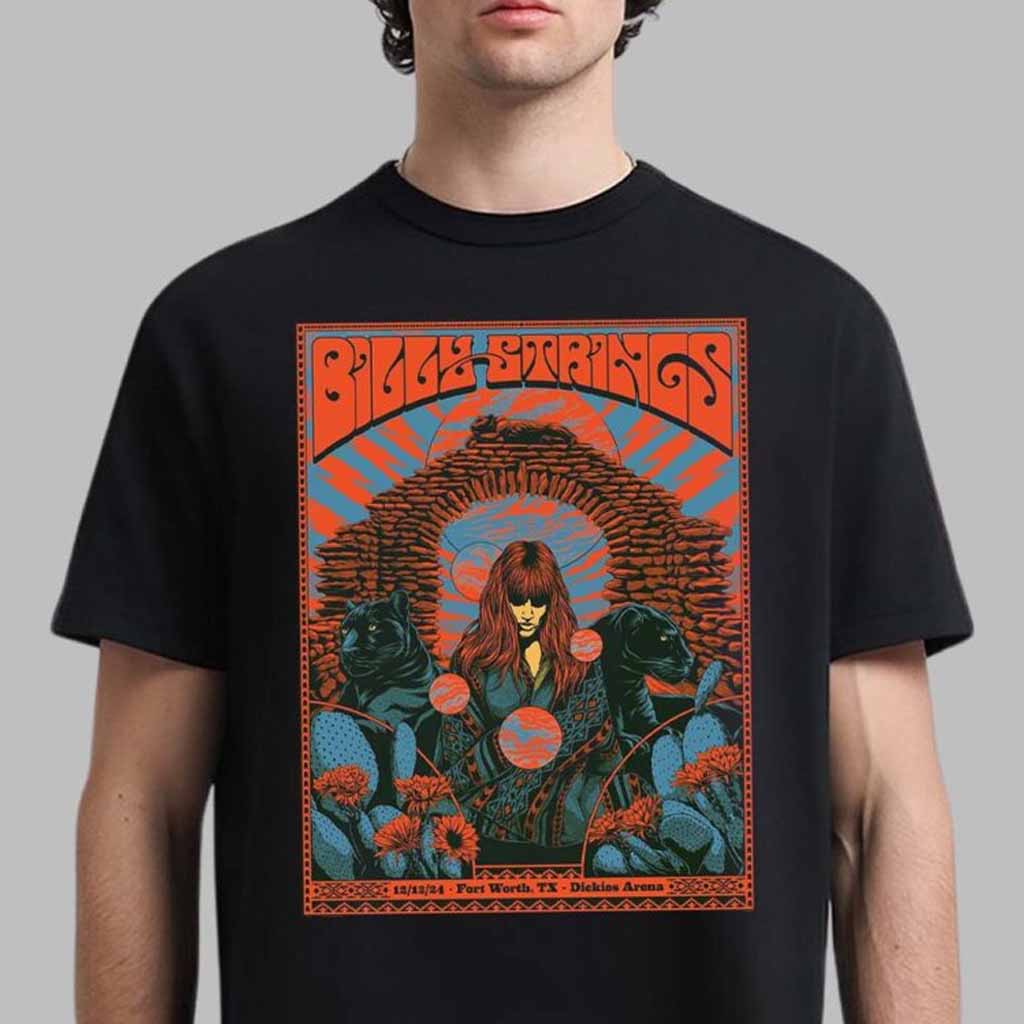 Billy Strings Poster For Show In Fort Worth Texas At Dickies Arena On December 12 2024 T-Shirt Billy Strings Merch Husband Gifts