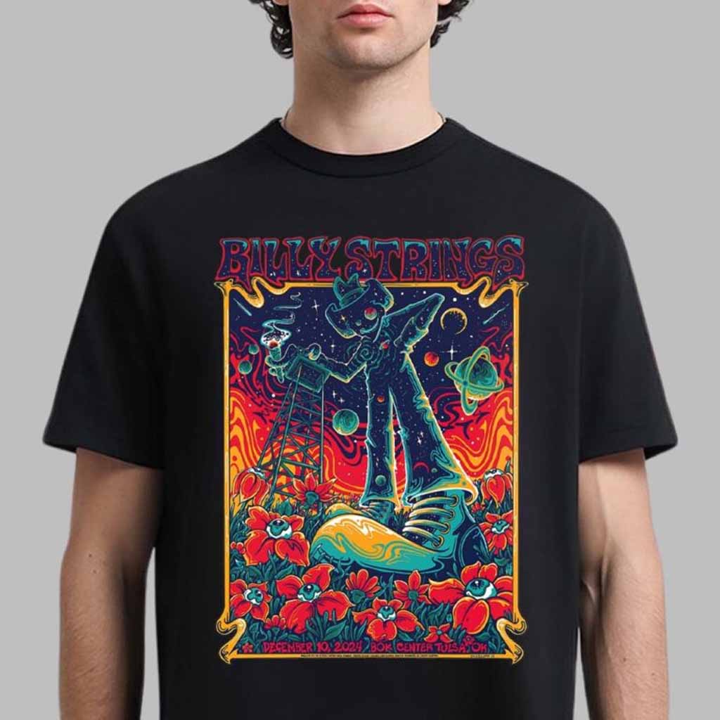 Billy Strings Poster For Show In Tulsa Oklahoma At Bok Center On December 10 2024 T-Shirt Billy Strings Merch Fans Gifts