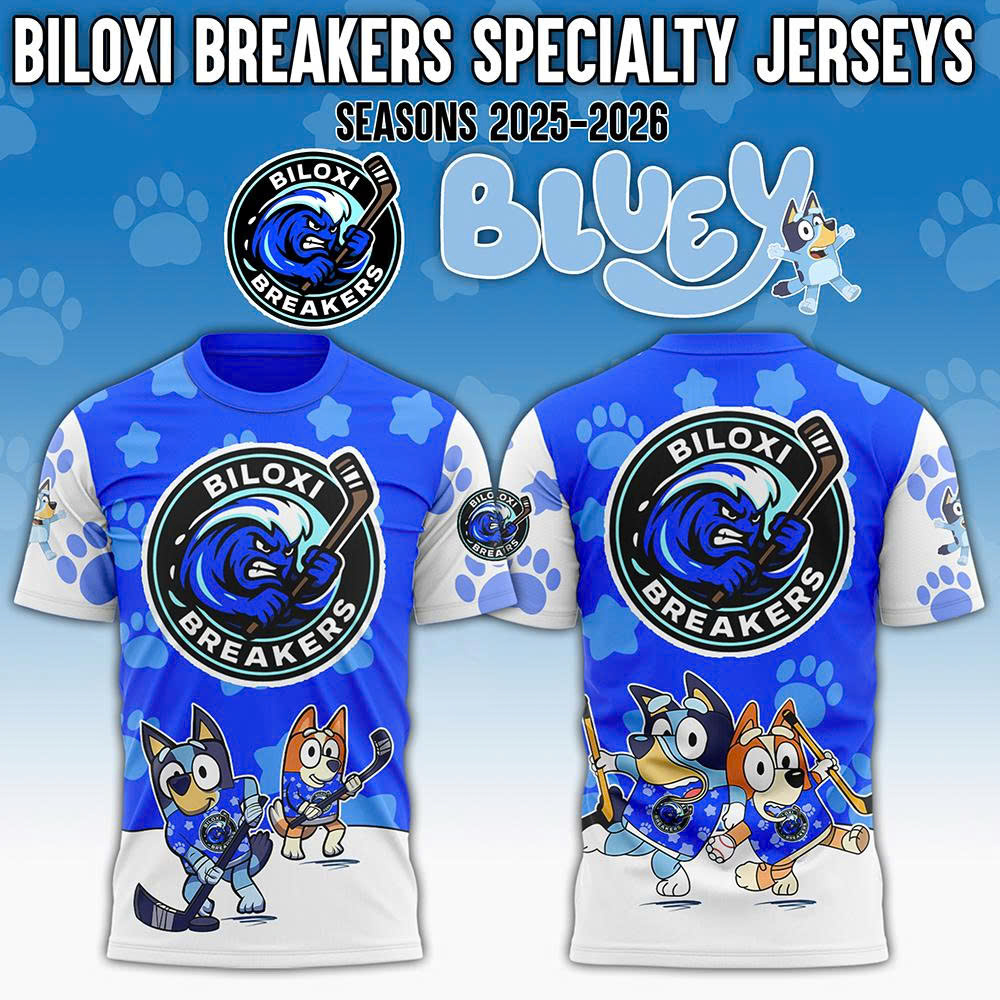 Biloxi Breakers X Bluey Day Tshirt 2025 Fan Merch