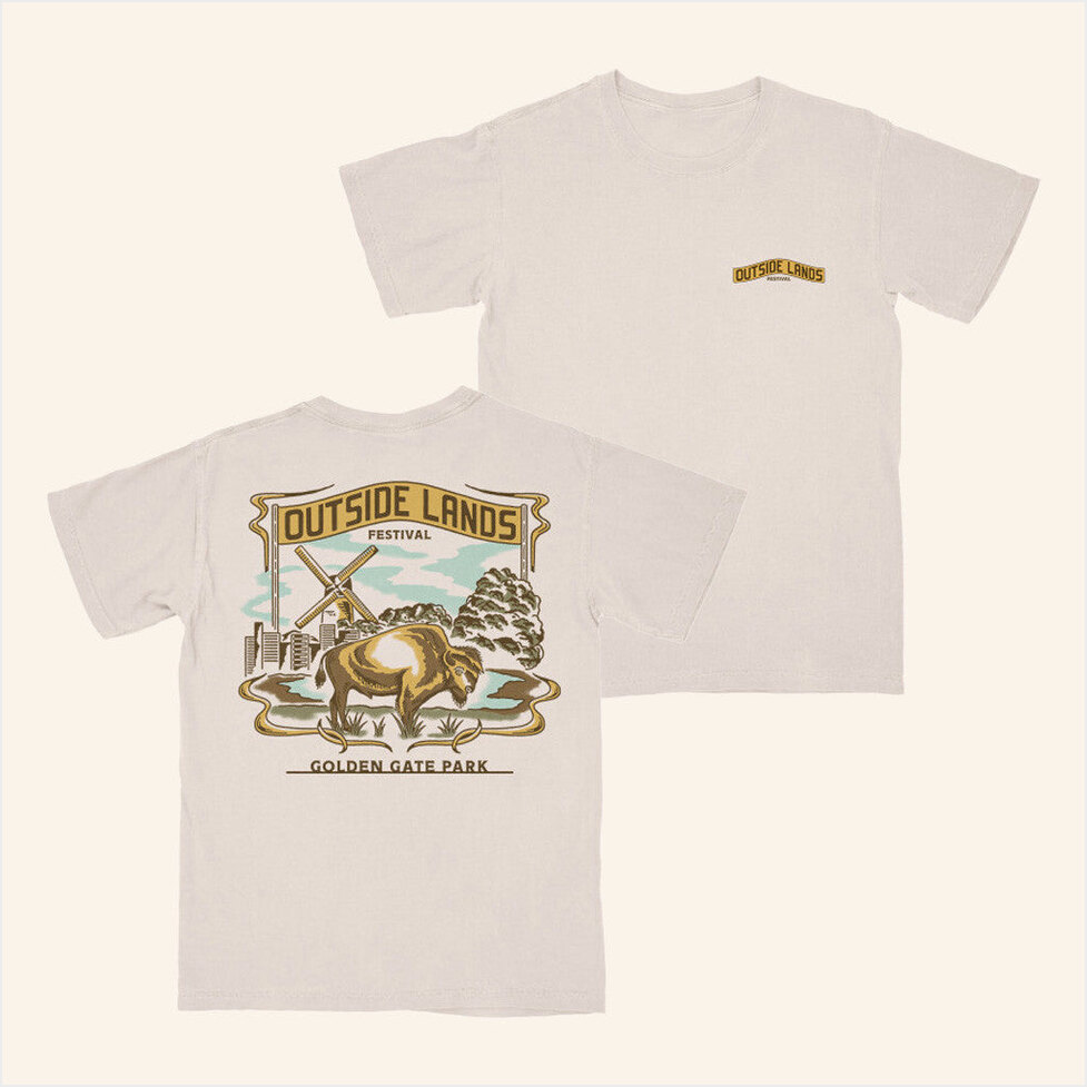 Bison Landscape T-Shirt Outside Lands Merch Best BFF Birthday Gifts Christmas Presents