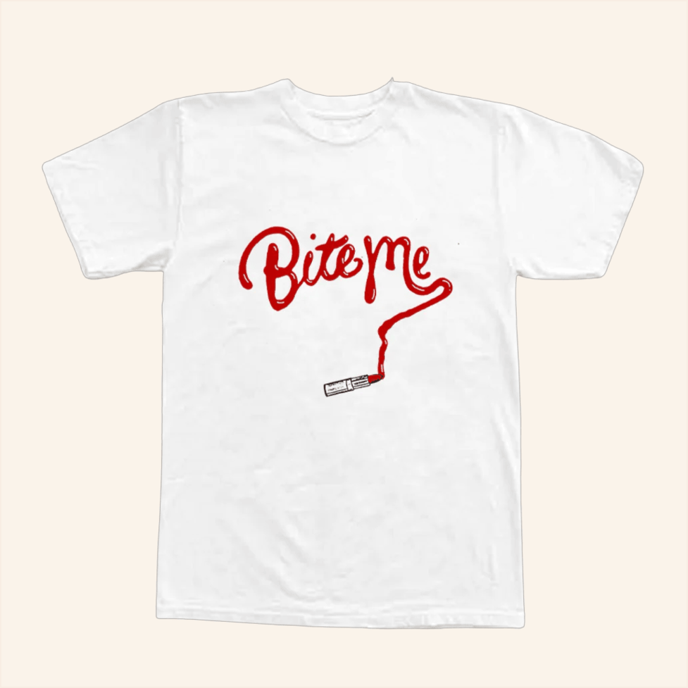 Bite Me Lipstick T-Shirt Renee Rapp Merch Birthday Gifts For Fans Gifts For BFF