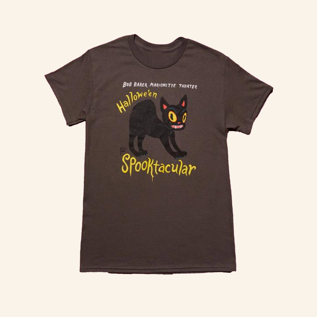 Black Cat Halloween Spooktacular T-Shirt Bob Baker Marionette Theater Merch Gifts For Her
