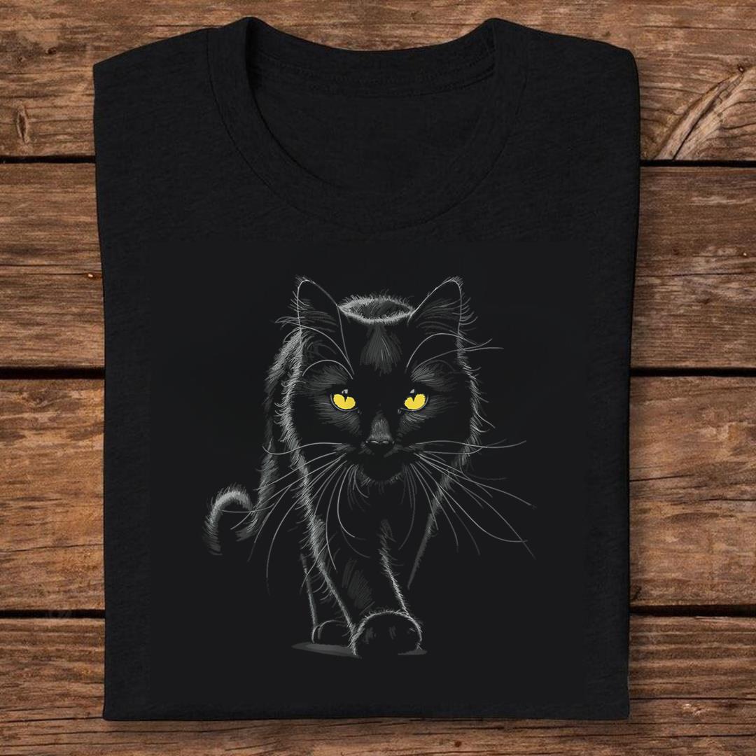 Black Cat Yellow Eyes Cats T-shirt