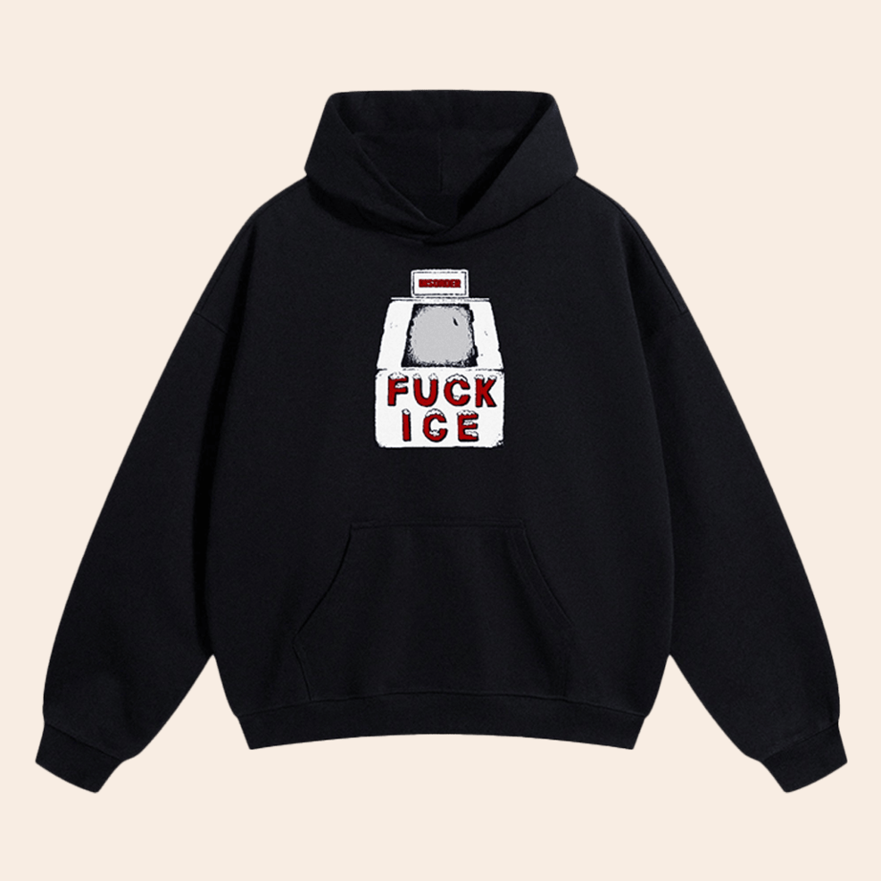 Black Fck Ice Hoodie Anti Trump Father's Day Birthday Gifts For Dad Bold Political Hoodie
