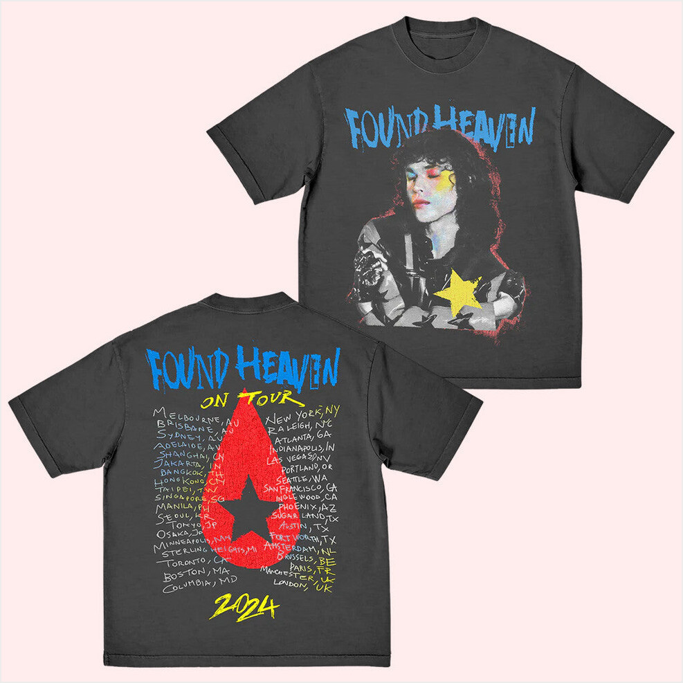 Black Found Heaven On Tour 2024 T-Shirt Conan Gray Merch Birthday Gift Ideas For Fans