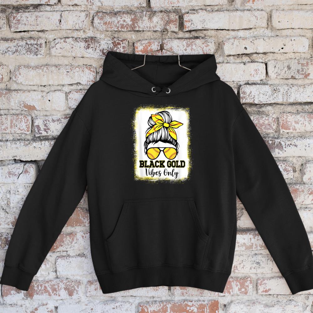 Black Gold Vibes Only Softball Shirt Women Leopard Baseball Hoodie