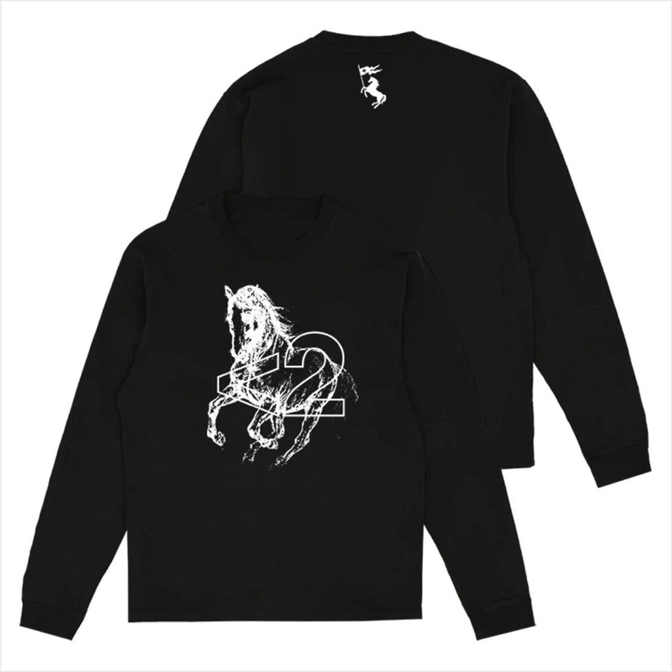 Black Horse Long Sleeve T-Shirt 2Hollis Merch Birthday Gift Ideas Christmas Presents