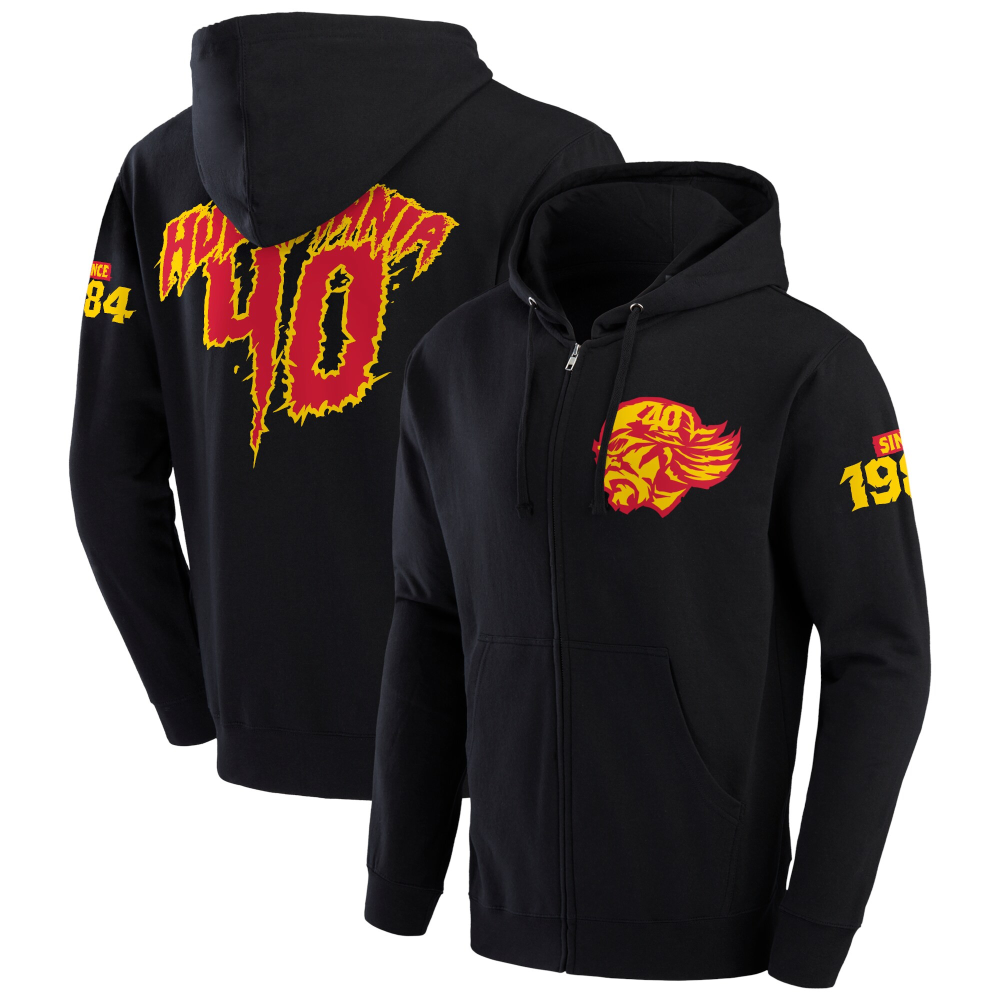 Black Hulk Hogan 40 Years Fullzip Hoodie Hulk Hogan Merch