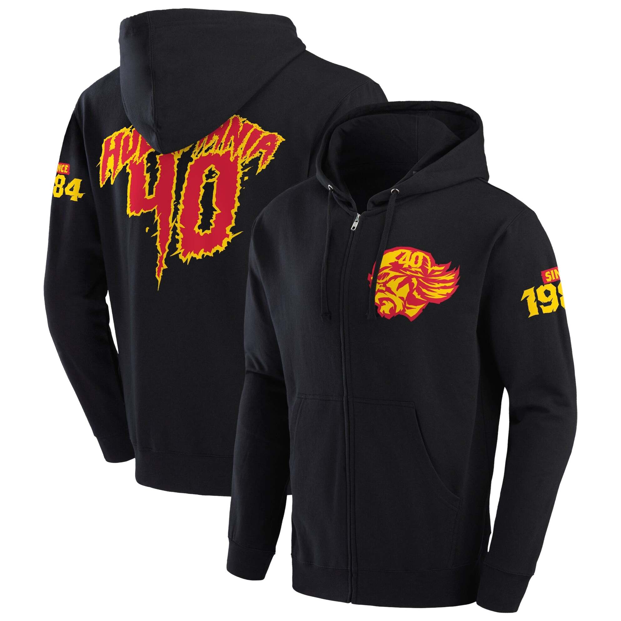 Black Hulk Hogan 40 Years Fullzip Hoodie Hulk Hogan Merch Birthday Gifts For Best Friend